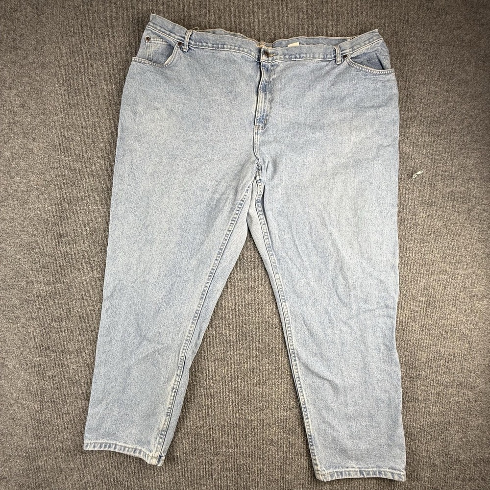 St. John's Bay Jeans Womens 30 Light Blue High Rise Relaxed Tapered Denim 964